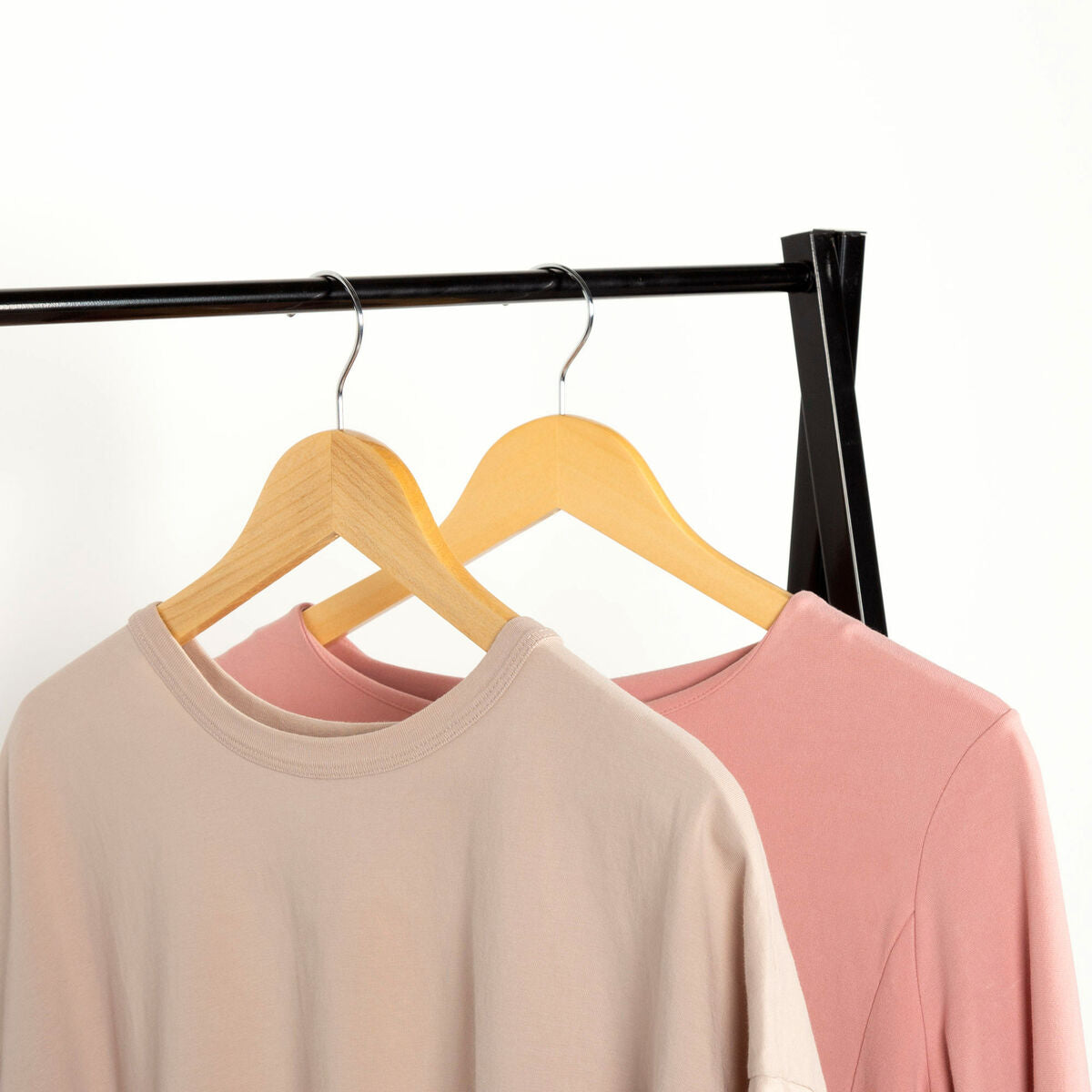 Garderobenständer mit Regal Max Home Stahl Melamin‑Spanplatte Minimalistisch 64 × 150 × 40 cm